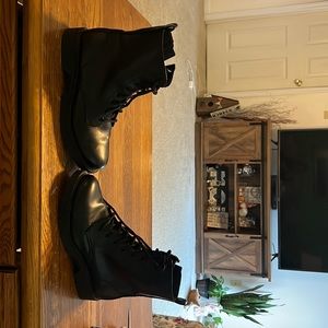 Black combat boots